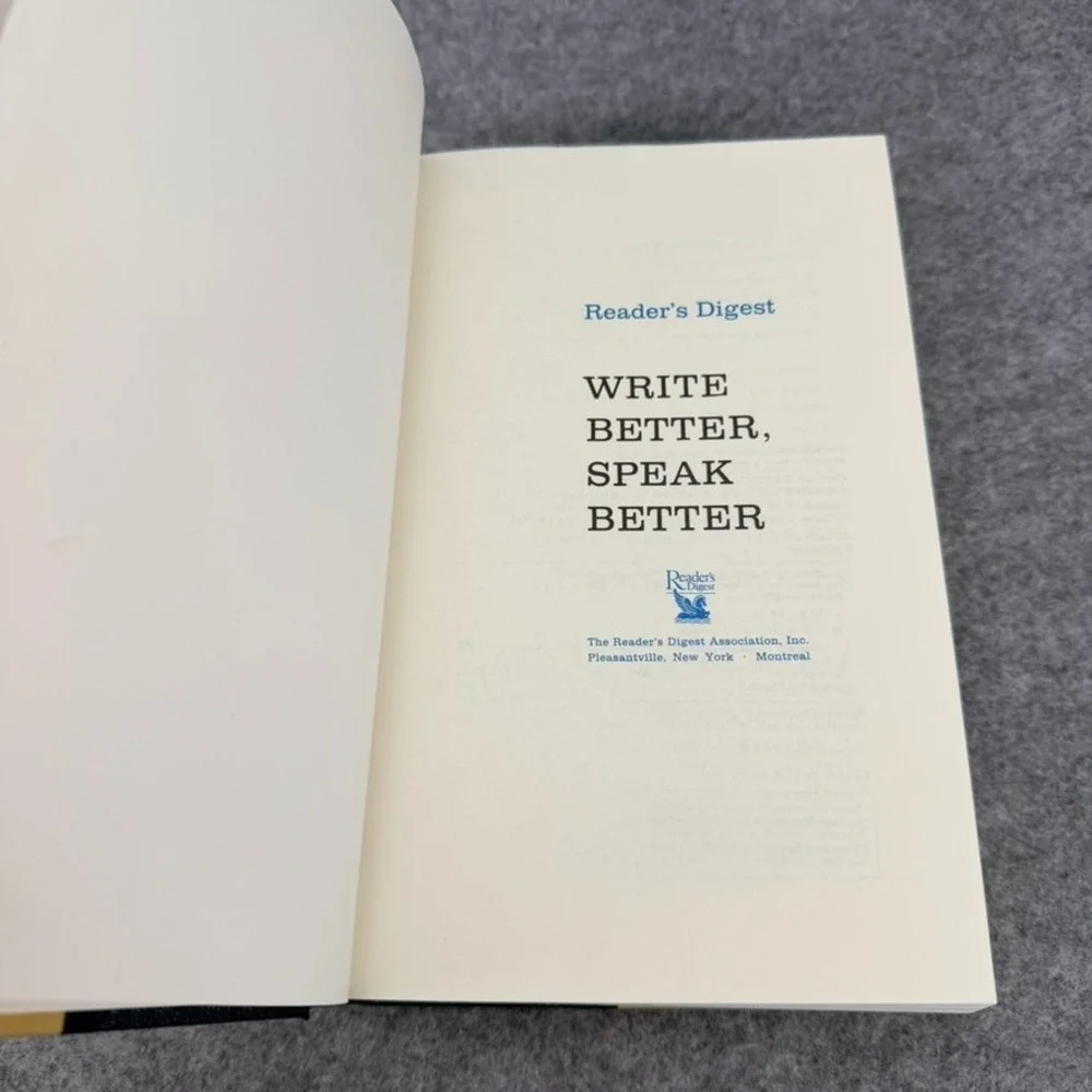 Reader’s Digest Write Better Speak Better Hardcover 1993 11th Printing